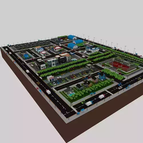 360 Low Poly Cartoon City Models 