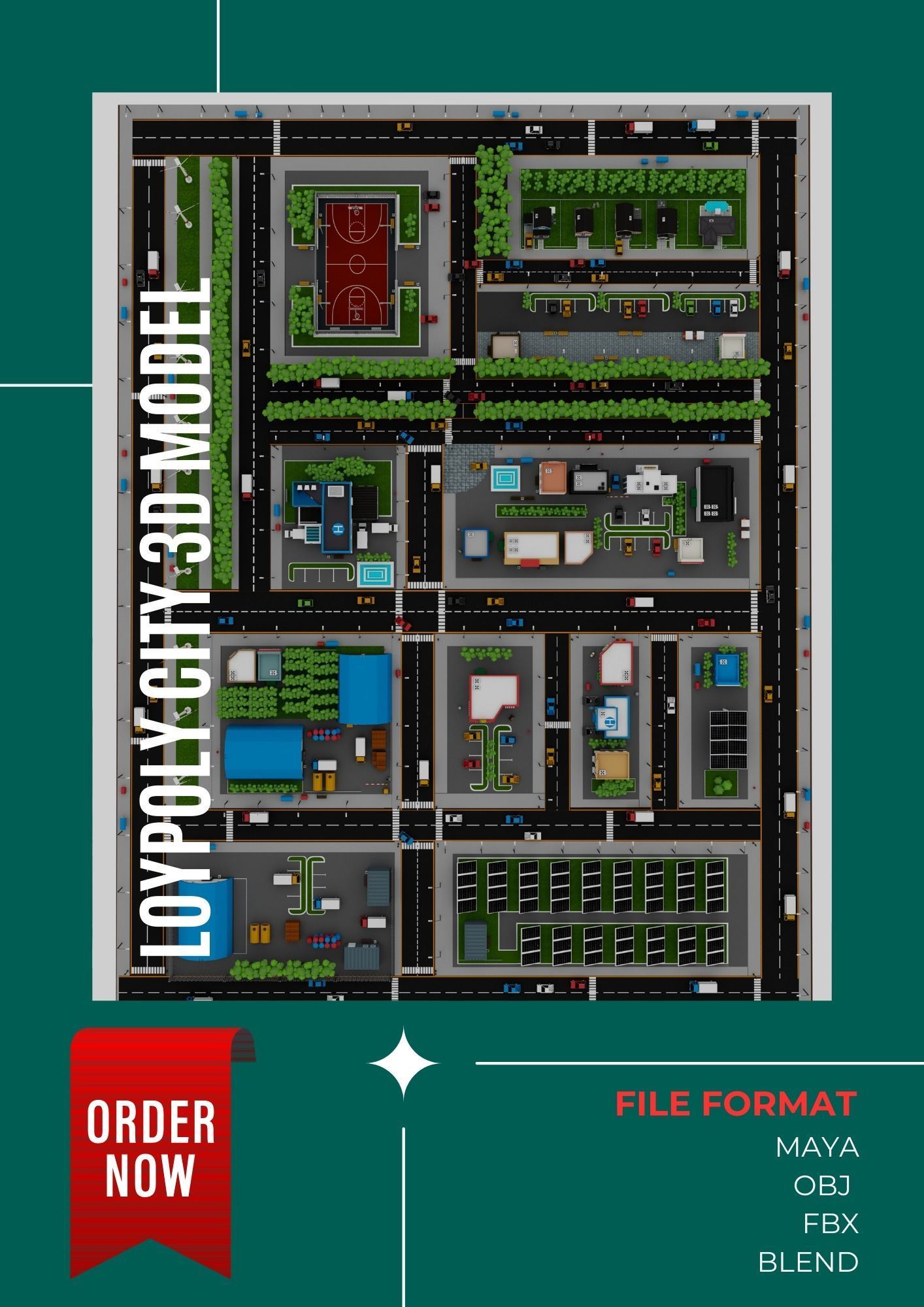 360 Low Poly Cartoon City Models Low-poly 3D model_2