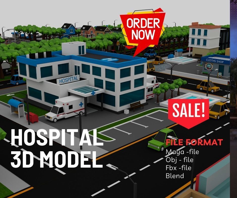360 Low Poly Cartoon City Models Low-poly 3D model_1