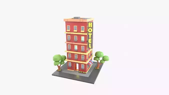 Hotel 3D Illustration
