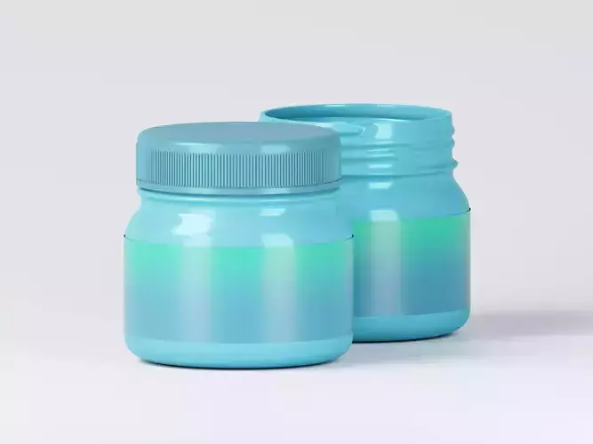 Cosmetic Plastic Jar 3D Model
