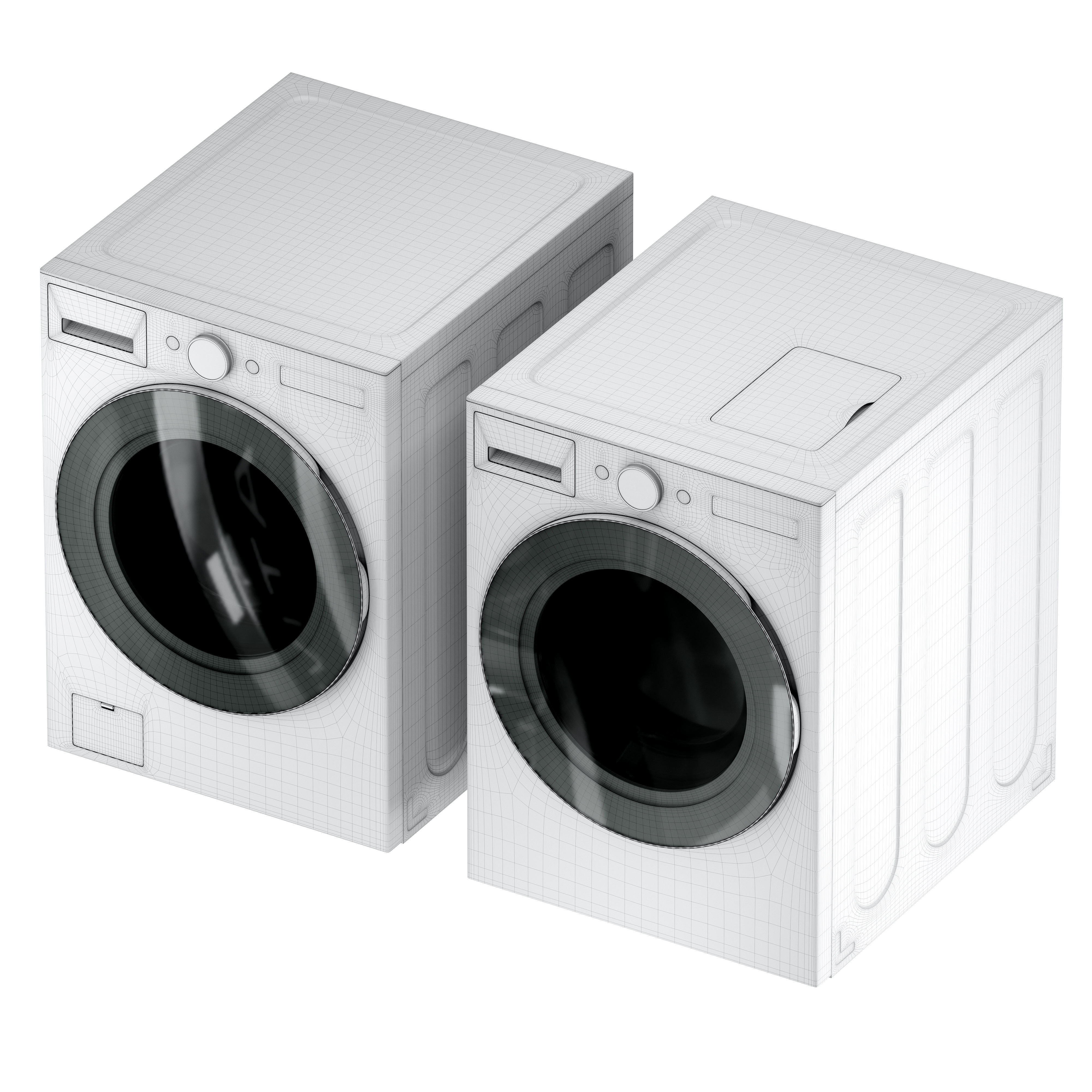 LG objet collection Washing and Drying machine KOR Ver 3D model_9