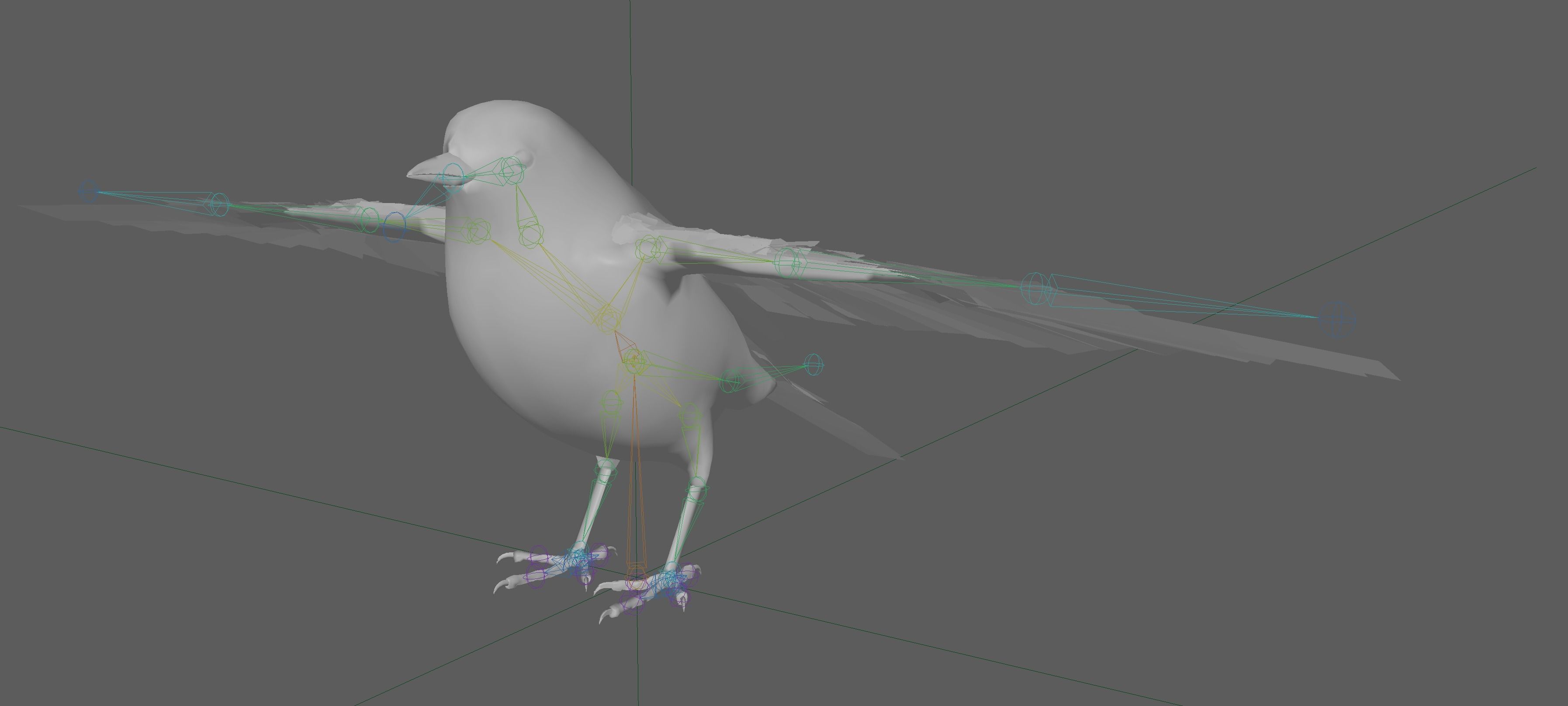 Great tit bird 3D model_11