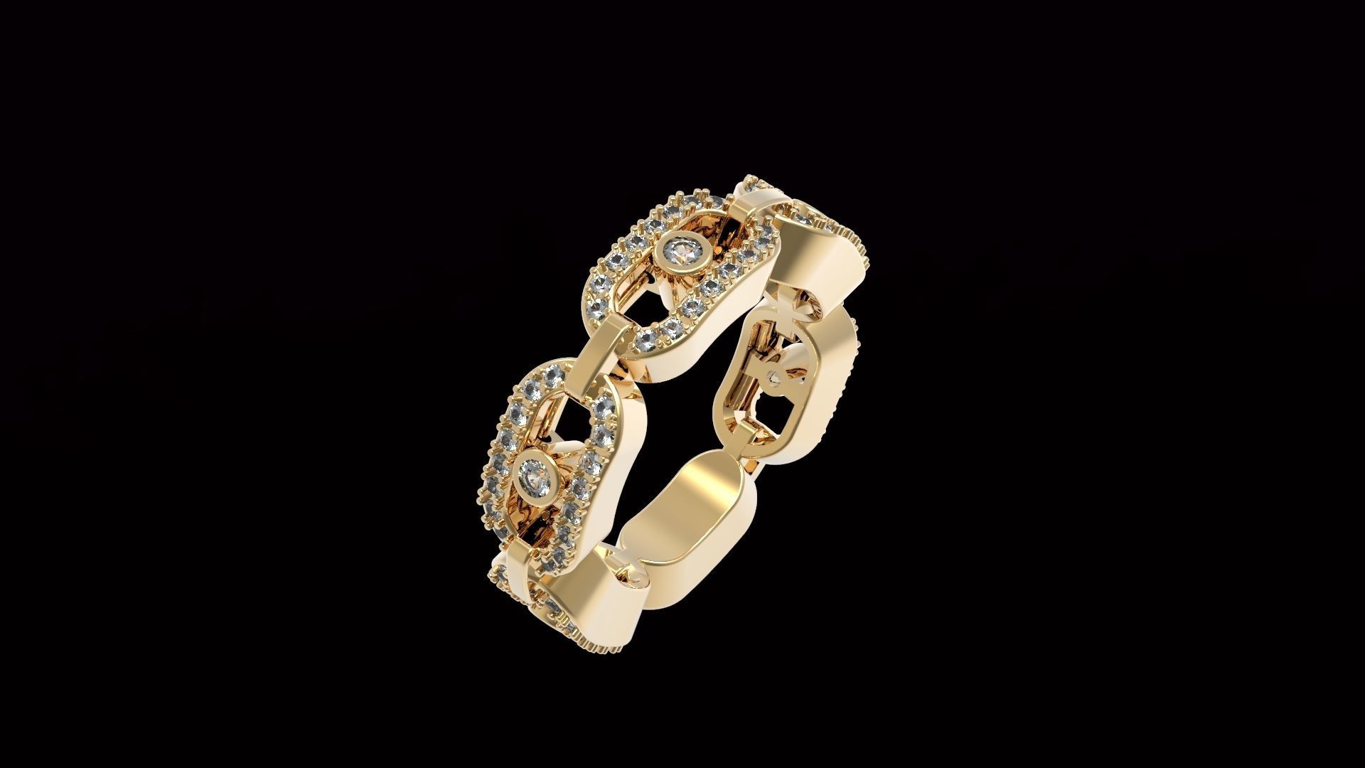 Moving Diamonds Paved Ring 16 1mm 3D print model_1