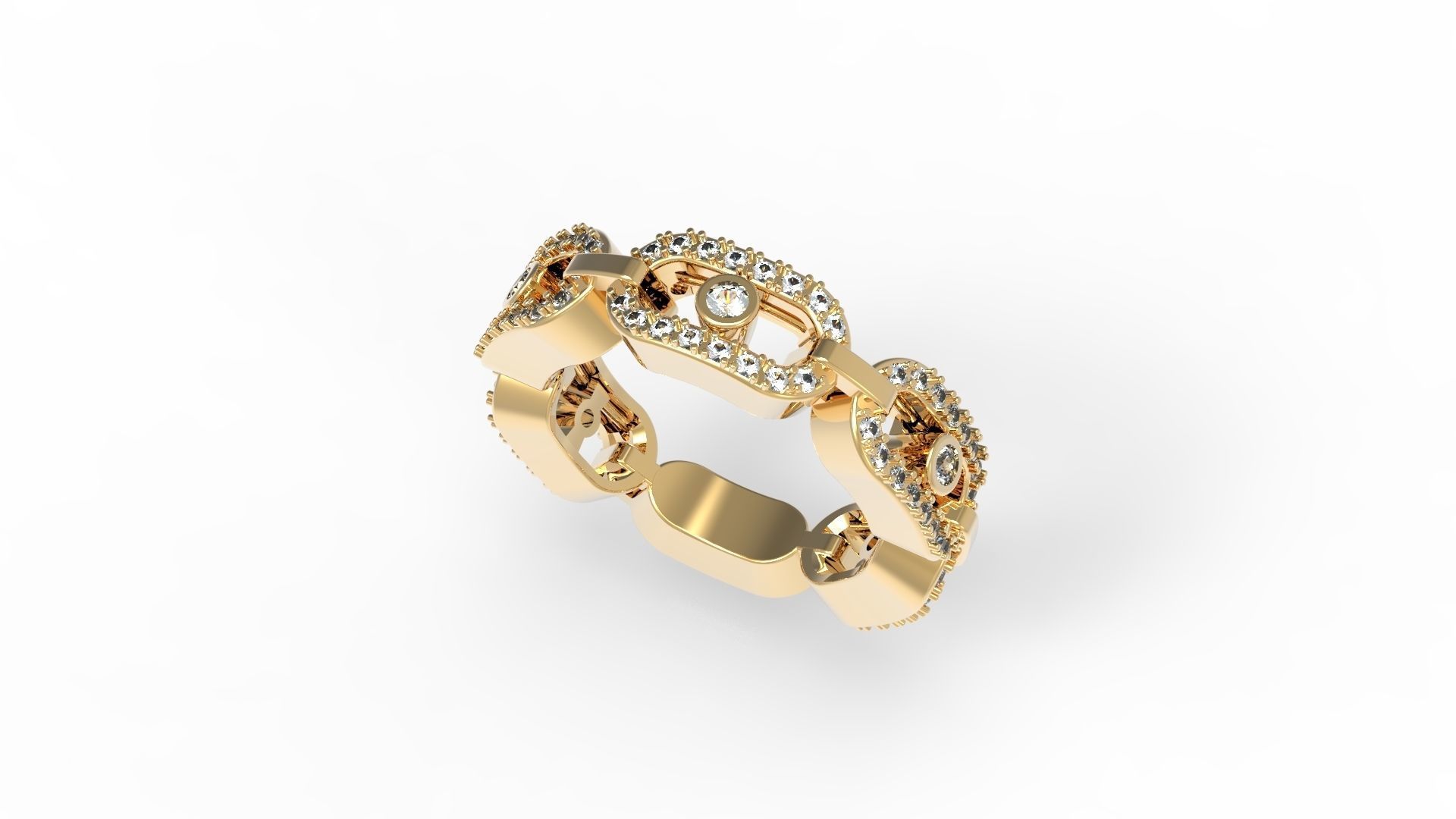 Moving Diamonds Paved Ring 16 1mm 3D print model_2
