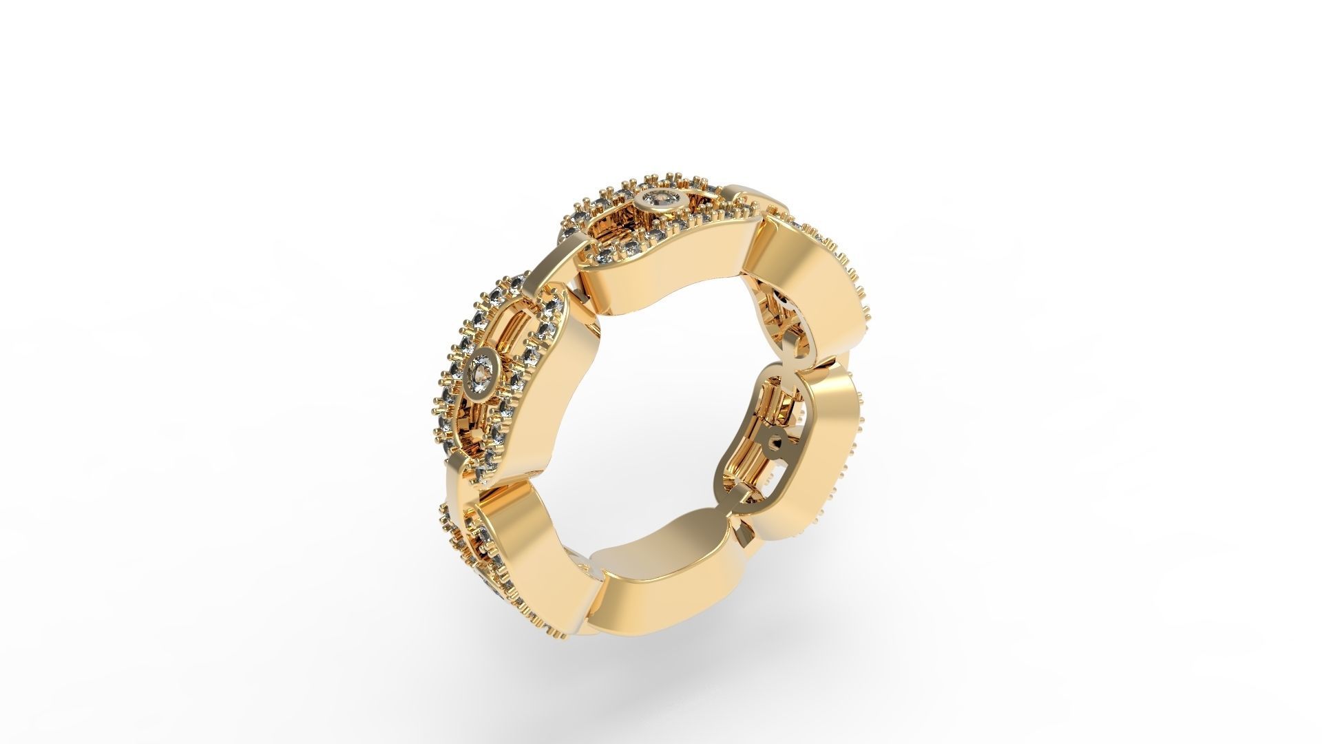 Moving Diamonds Paved Ring 16 1mm 3D print model_7