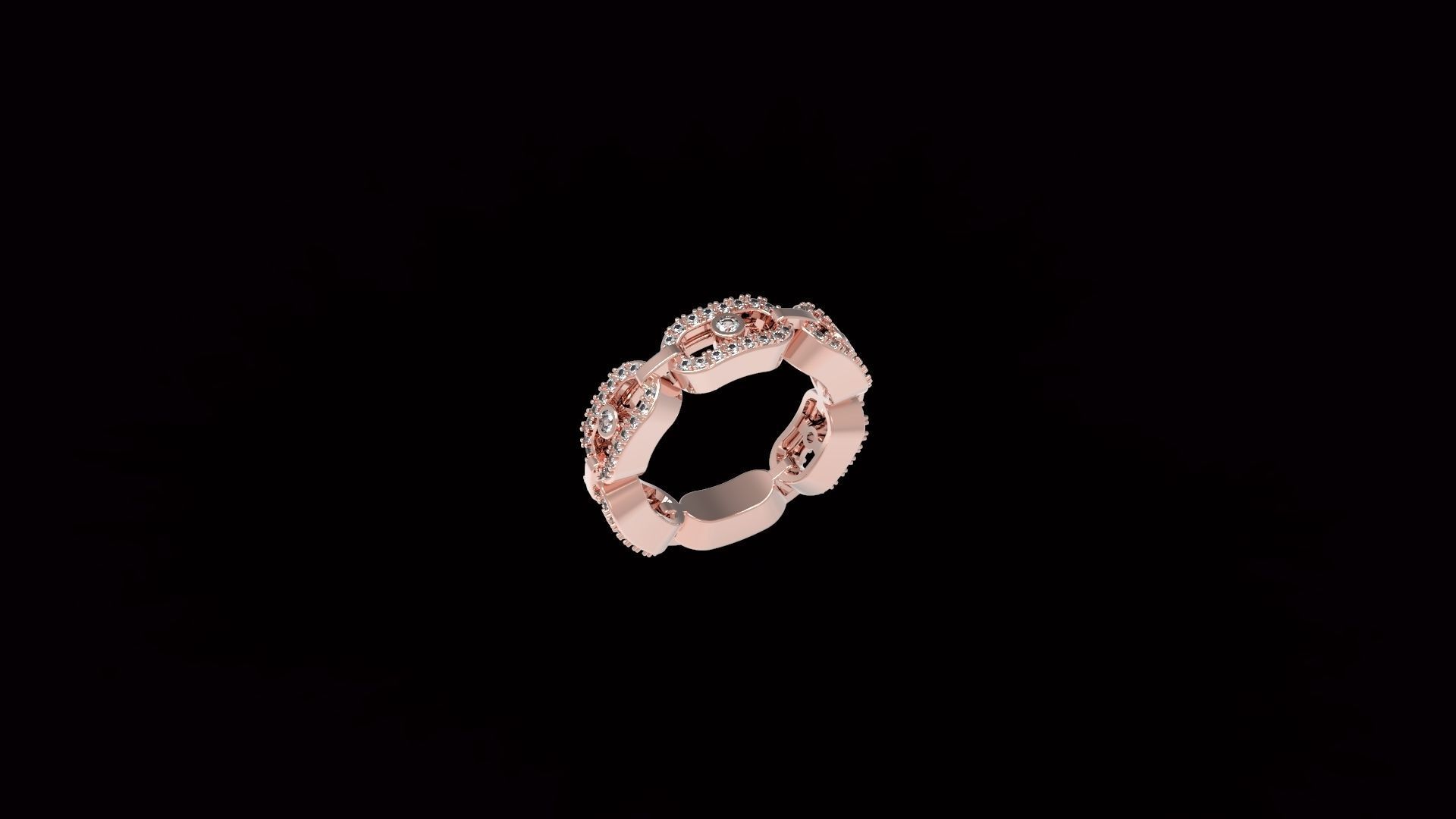 Moving Diamonds Paved Ring 16 1mm 3D print model_3