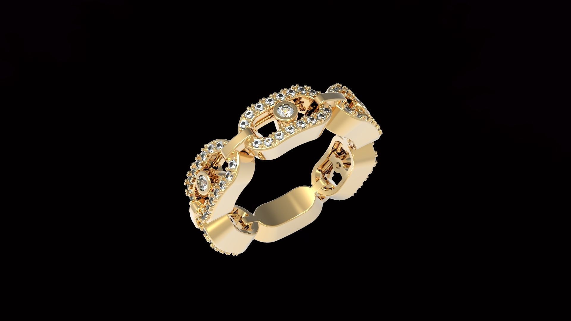 Moving Diamonds Paved Ring 16 1mm 3D print model_6