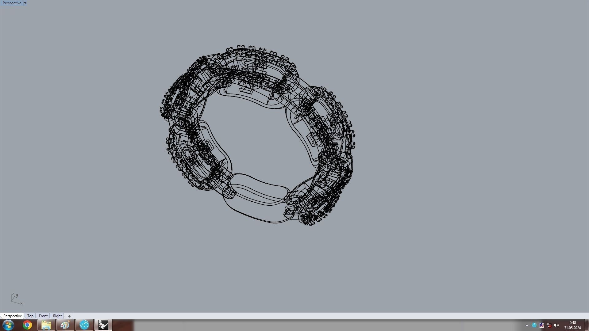Moving Diamonds Paved Ring 16 1mm 3D print model_9