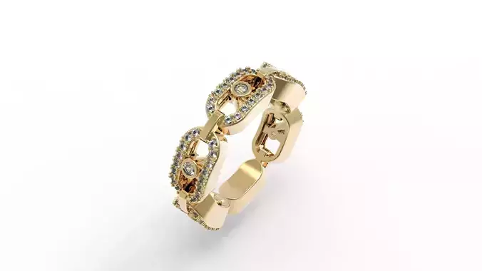 Moving Diamonds Paved Ring 16 1mm 3D print model