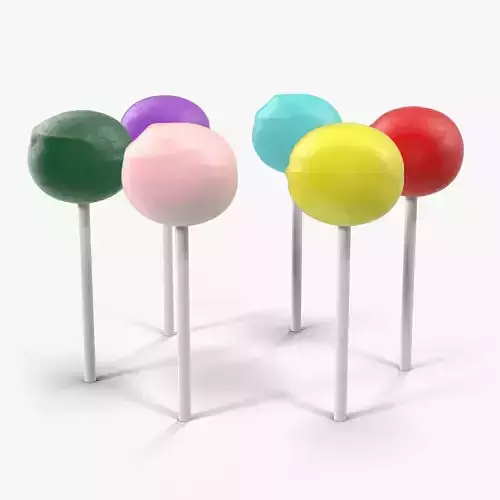 Cake Pop Color Low-poly 3D model