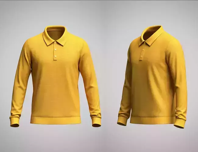 Mens Full Sleeve Ribbed Polo