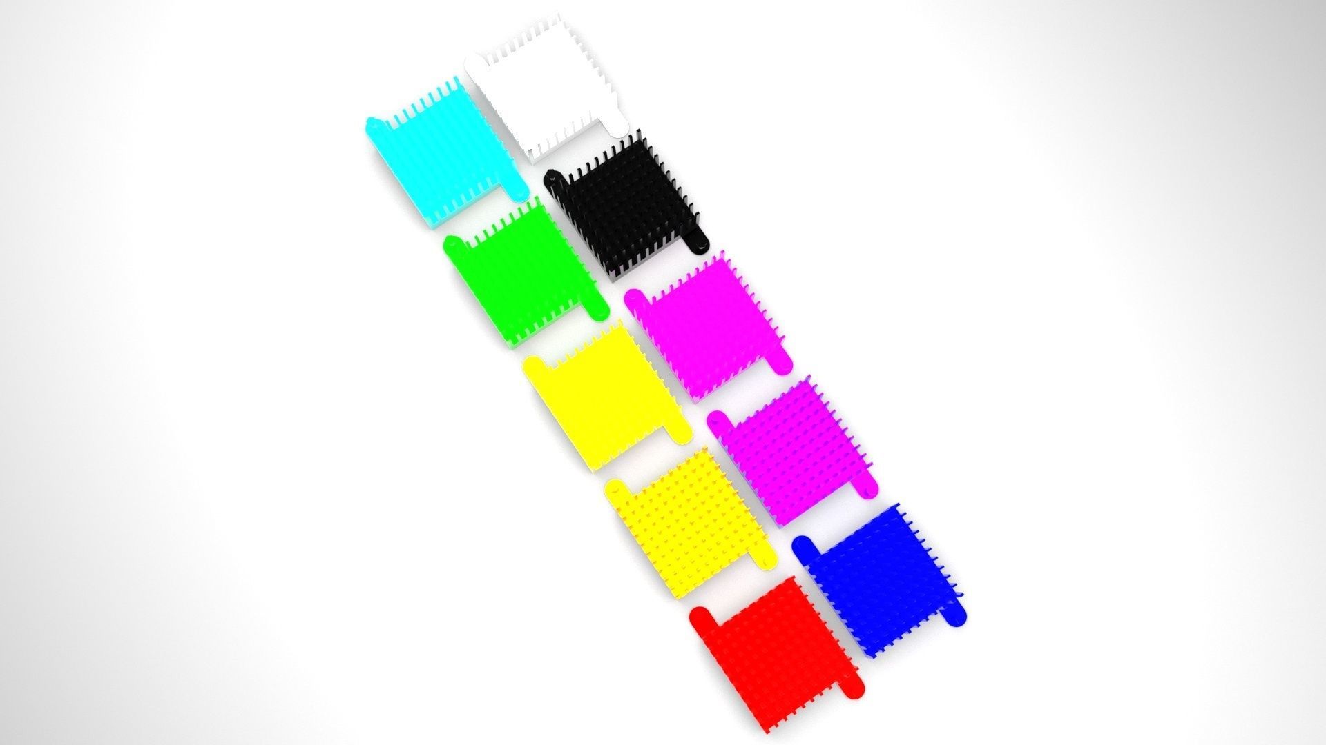 Colored Chipset Radiators Set 3D model_3