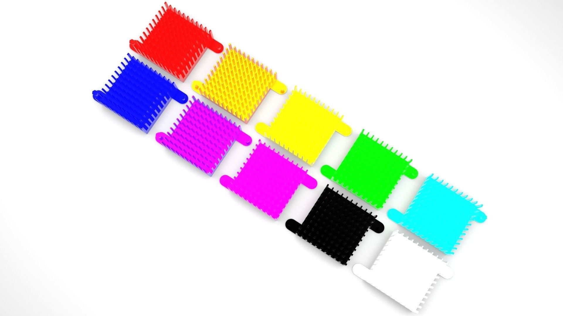 Colored Chipset Radiators Set 3D model_1