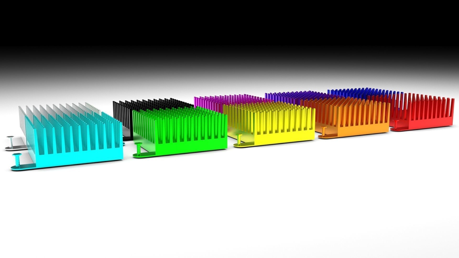 Colored Chipset Radiators Set 3D model_2