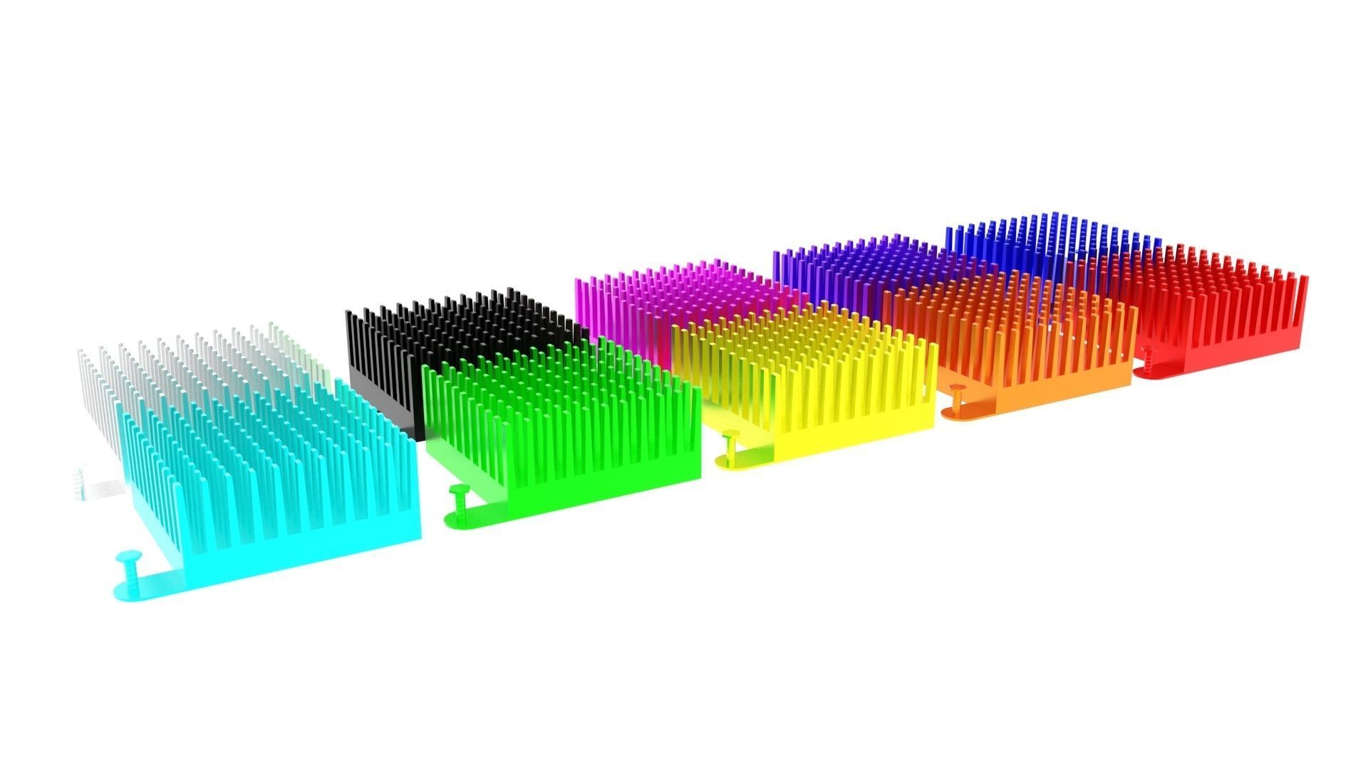 Colored Chipset Radiators Set 3D model_11