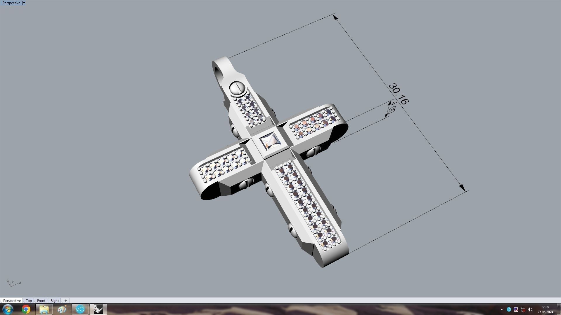 Jewelry Cross Pendant  3D print model_6