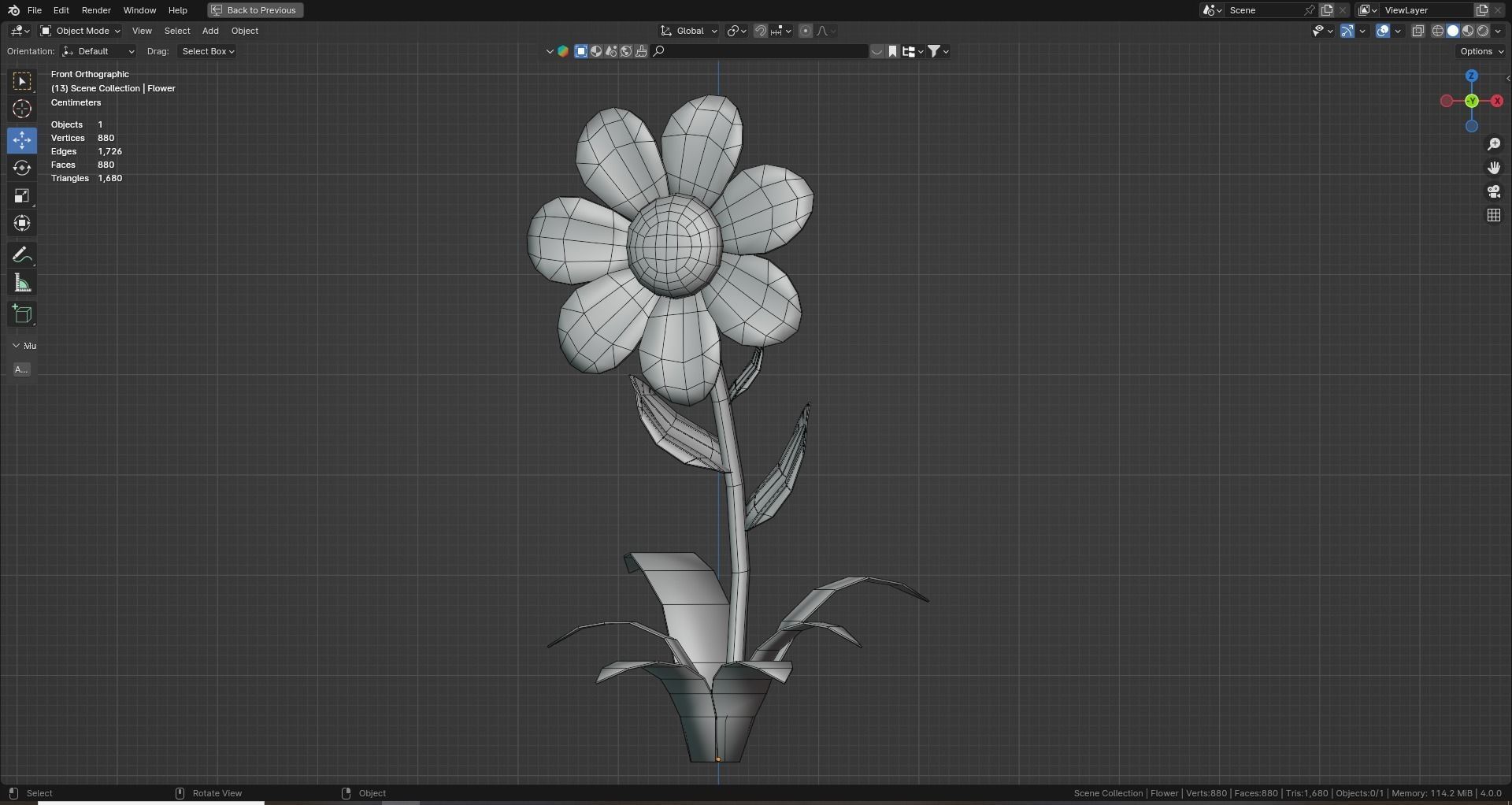 Low poly - Stylized Game Items - Flower Low-poly 3D model_4