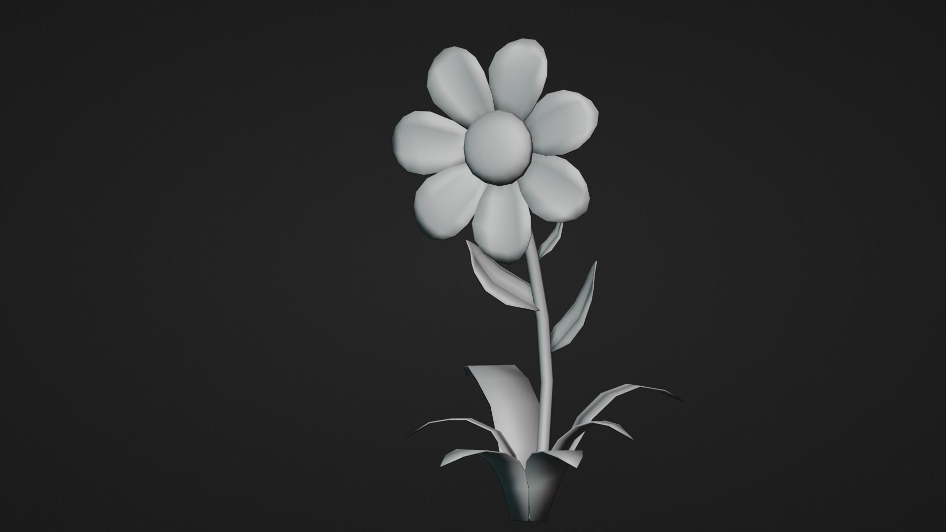 Low poly - Stylized Game Items - Flower Low-poly 3D model_3