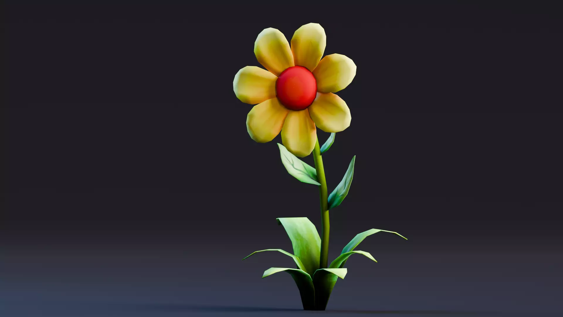 Low poly - Stylized Game Items - Flower Low-poly 3D model_0