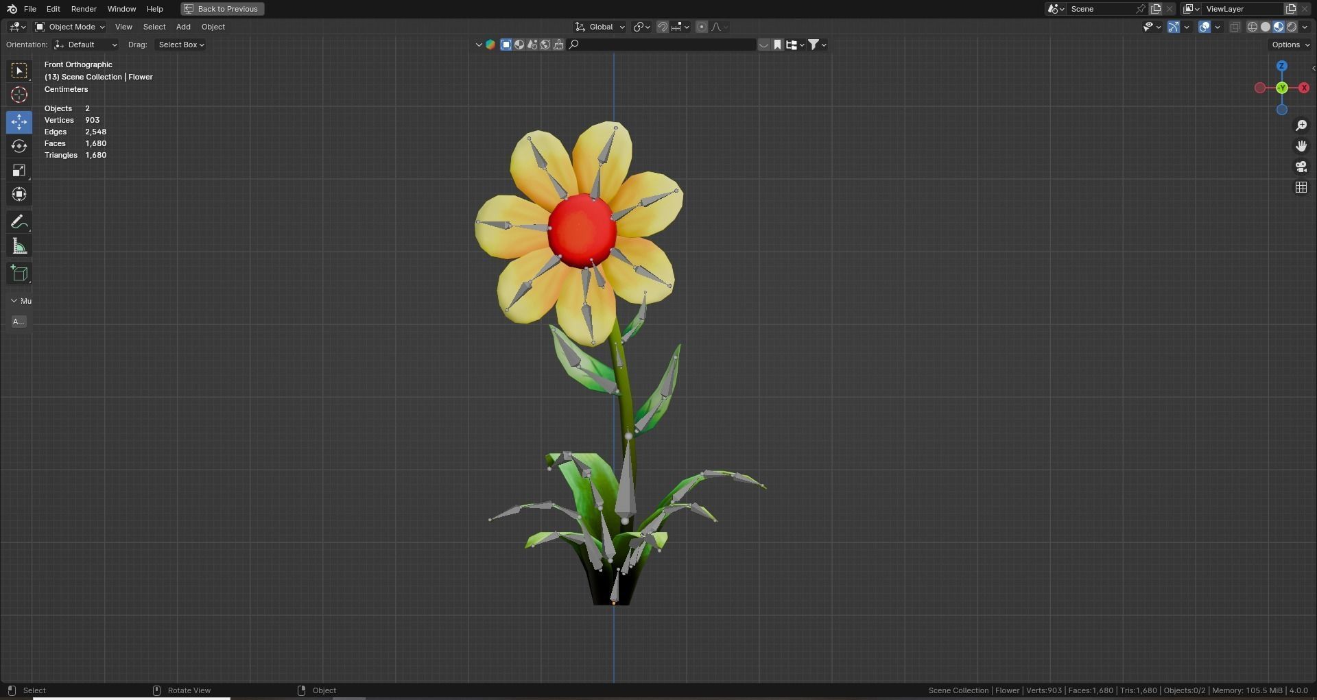 Low poly - Stylized Game Items - Flower Low-poly 3D model_6