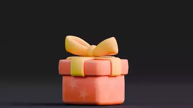 Low poly - Stylized Game Items - Gift Low-poly 3D model
