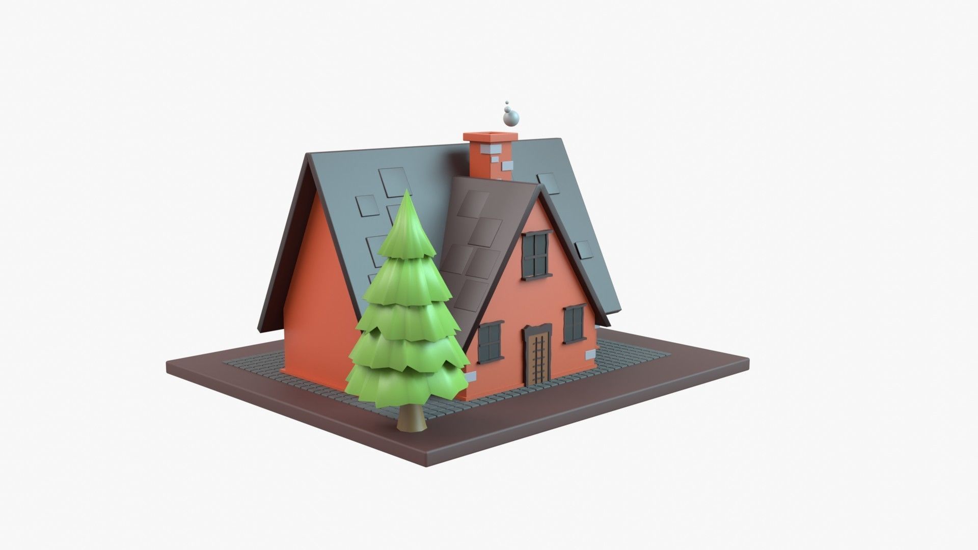 House 3D Illustration 3D model_16