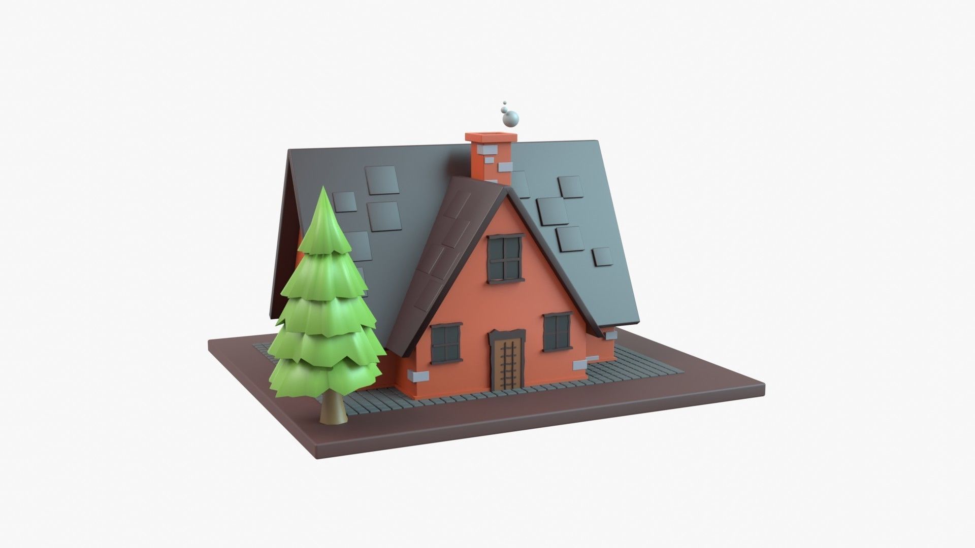 House 3D Illustration 3D model_17