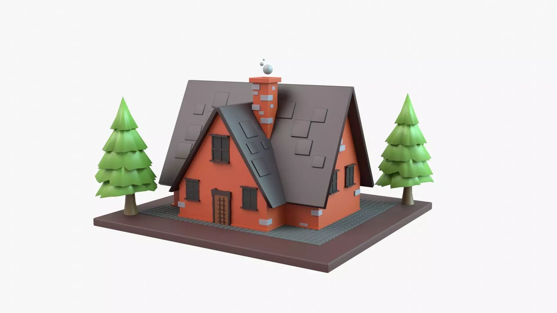 House 3D Illustration 3D model_0