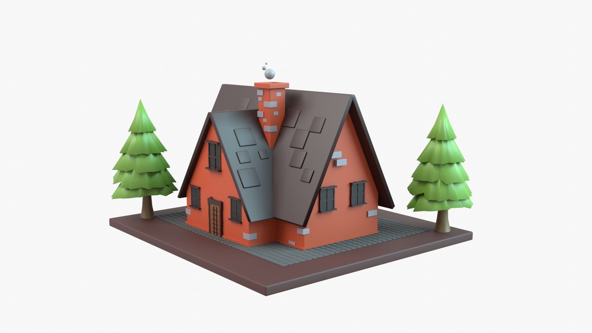 House 3D Illustration 3D model_2