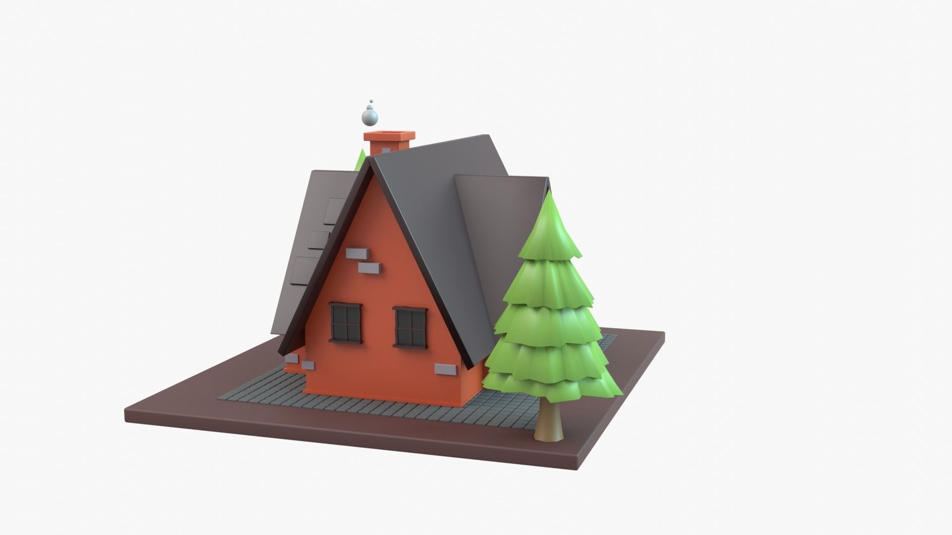 House 3D Illustration 3D model_5