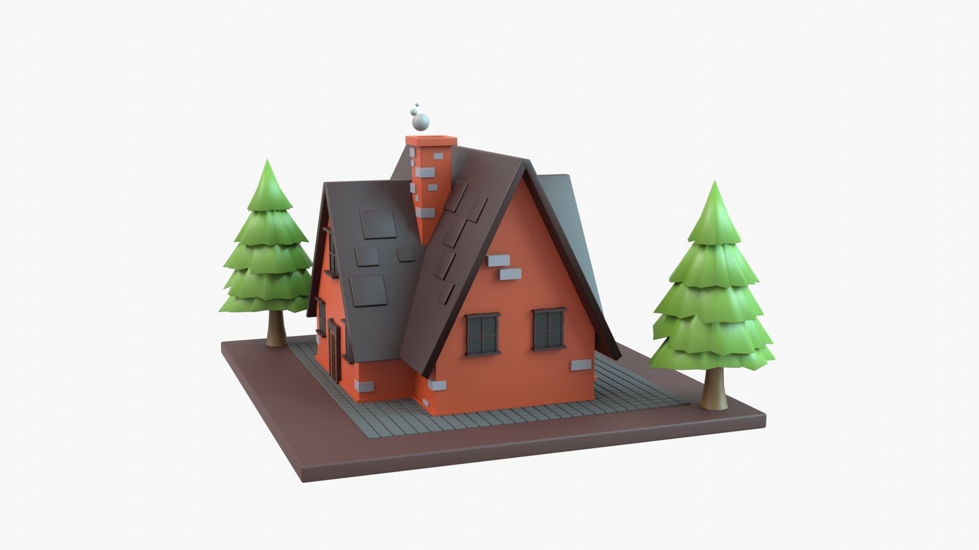 House 3D Illustration 3D model_3