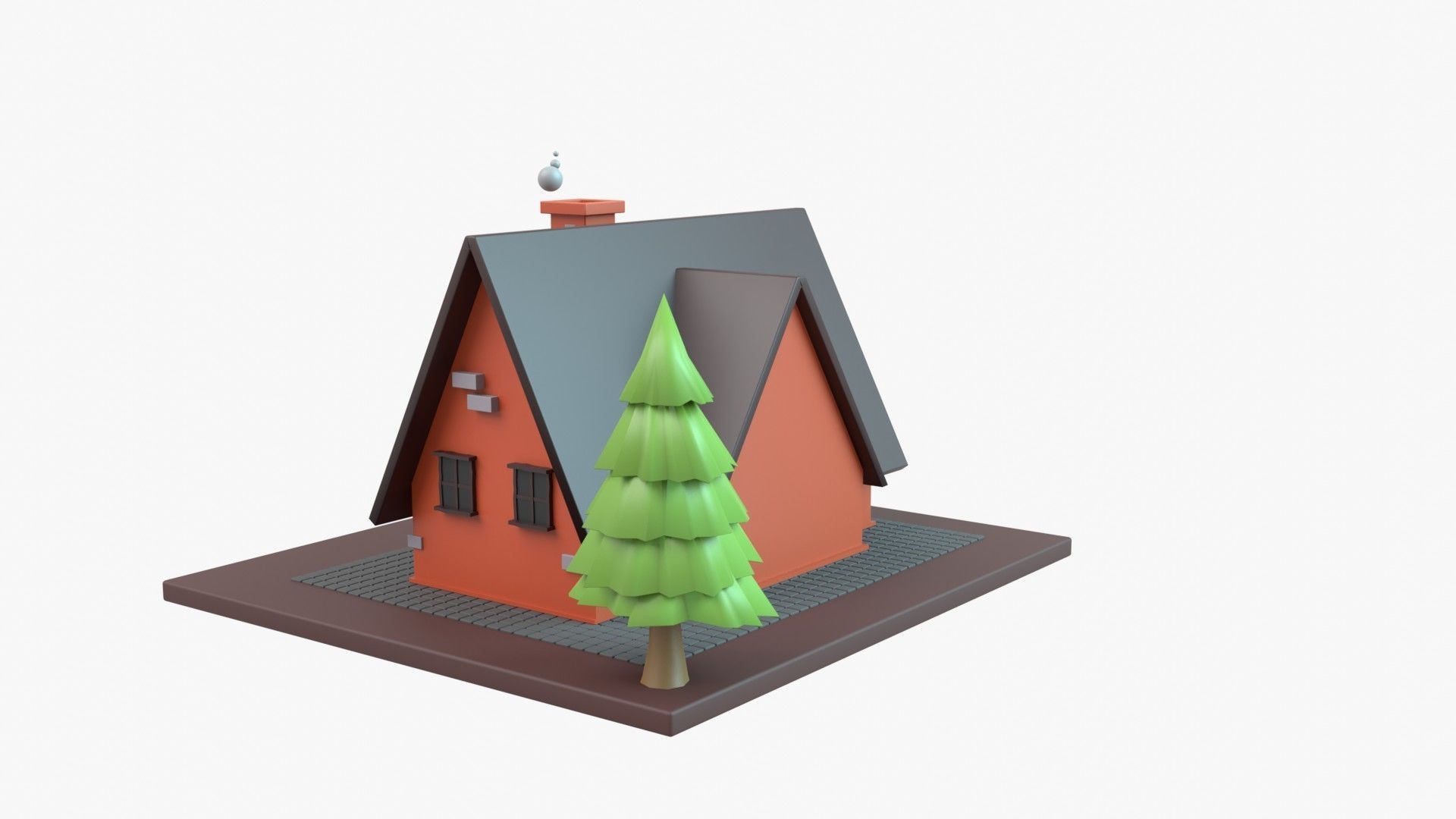 House 3D Illustration 3D model_6