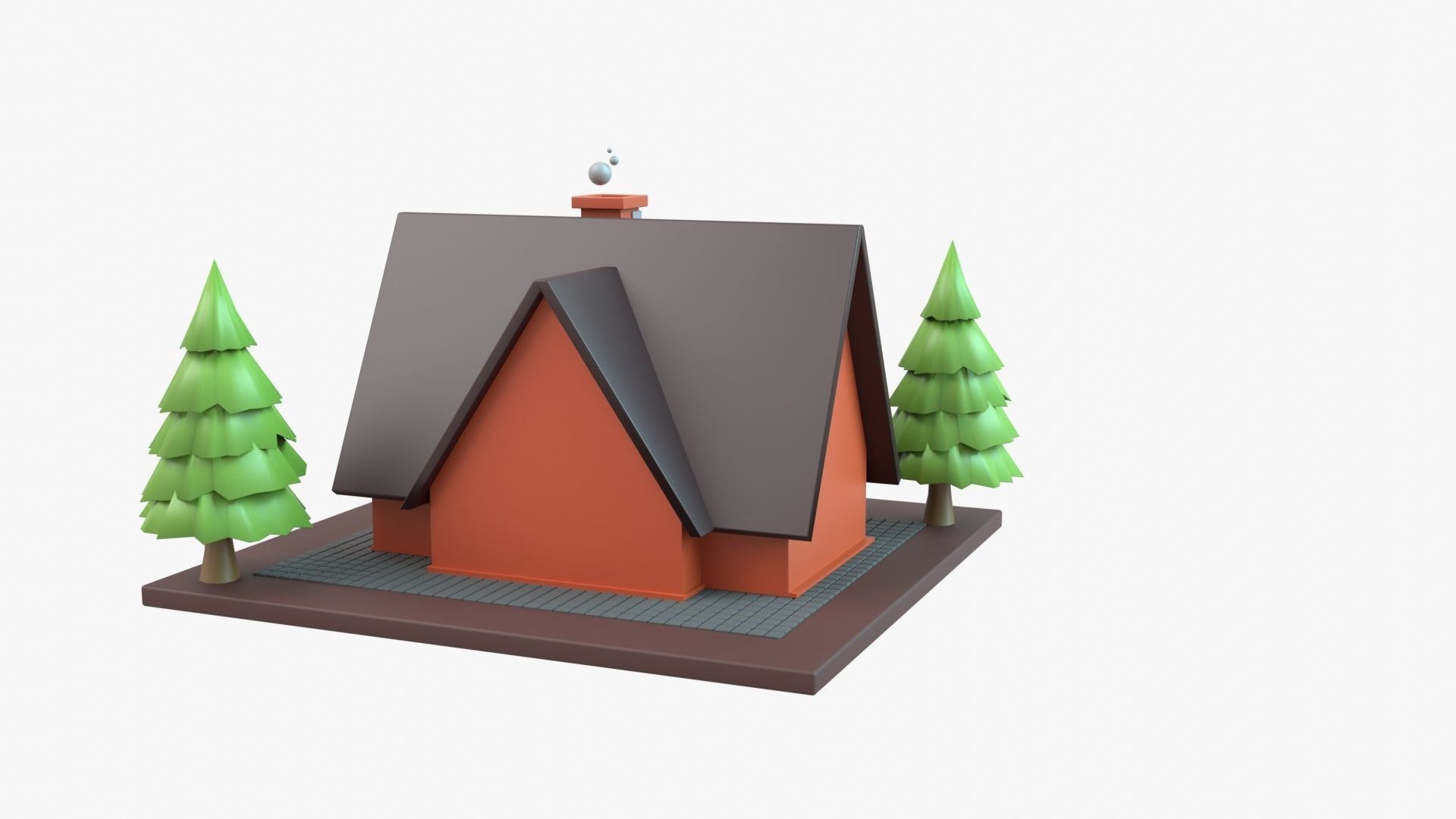 House 3D Illustration 3D model_10
