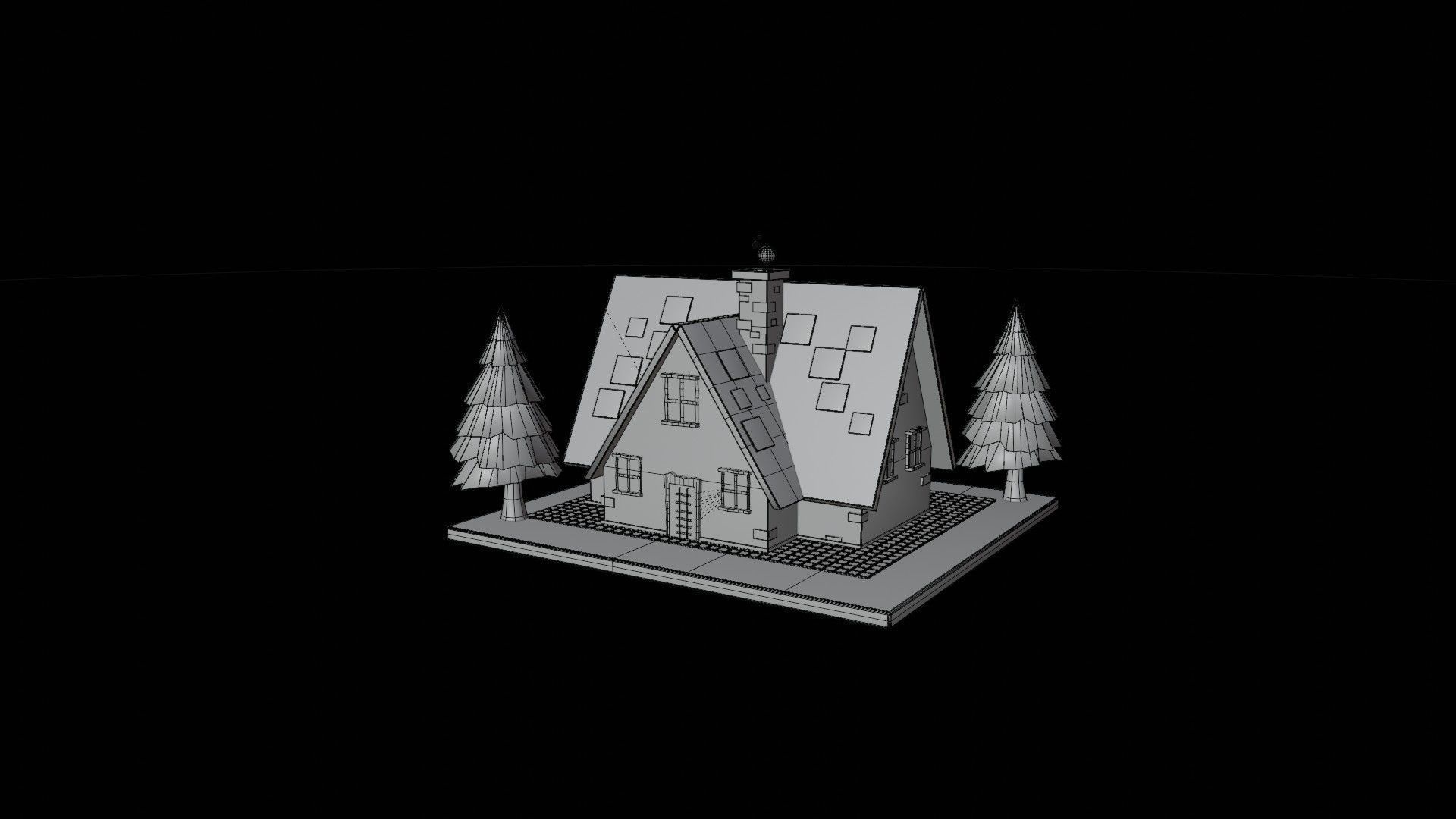 House 3D Illustration 3D model_1