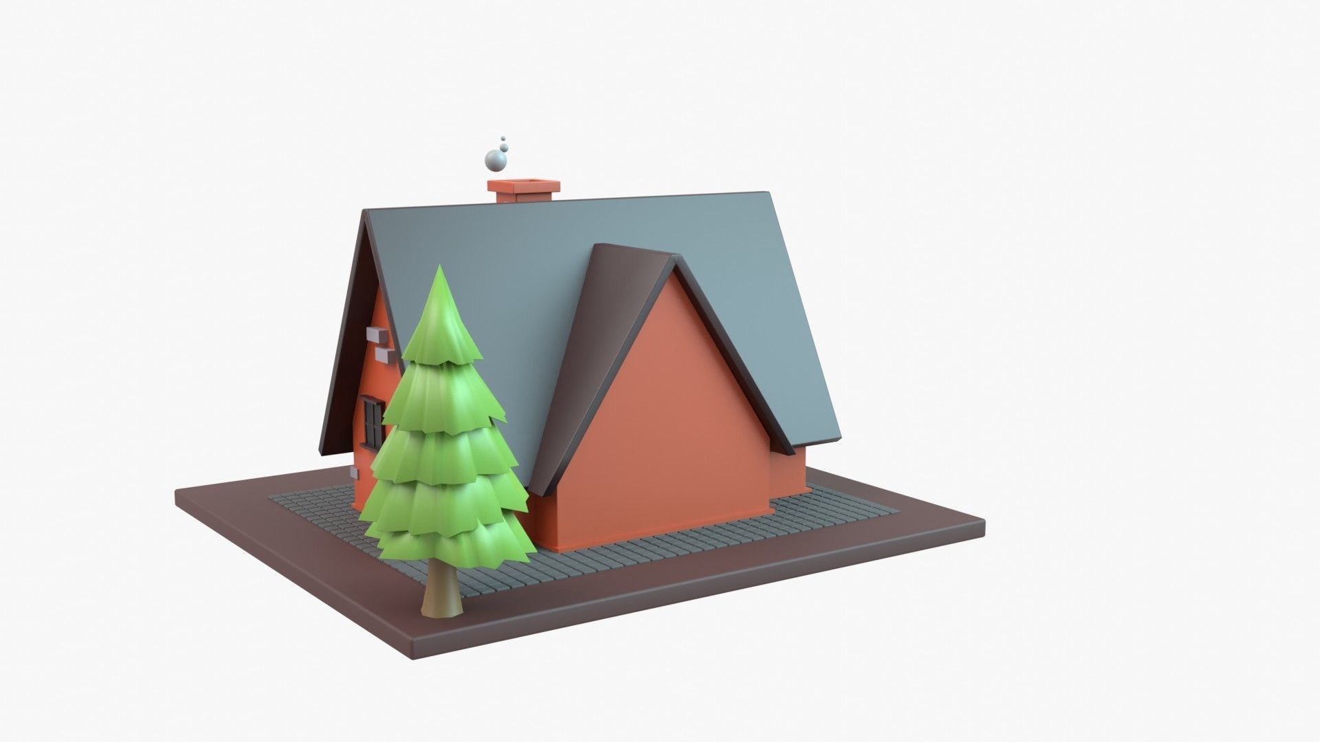 House 3D Illustration 3D model_7