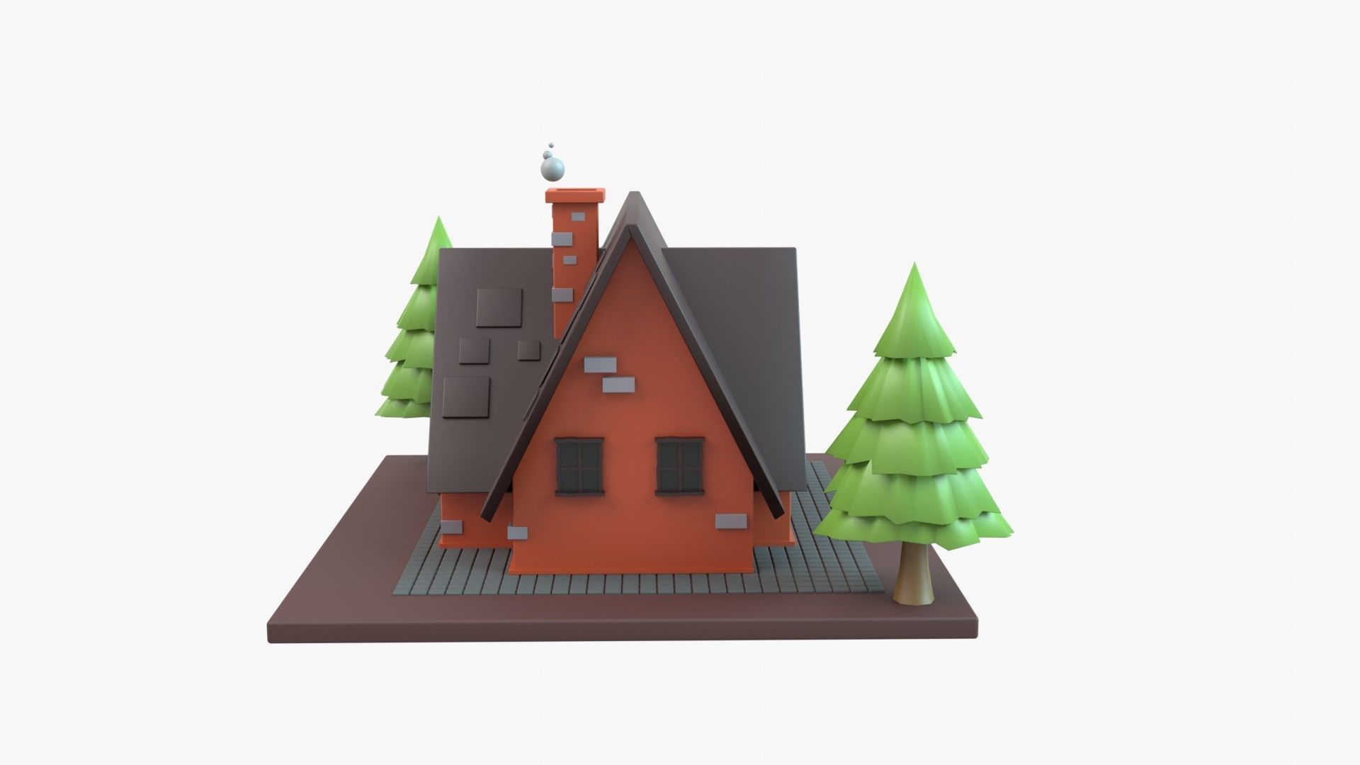 House 3D Illustration 3D model_4