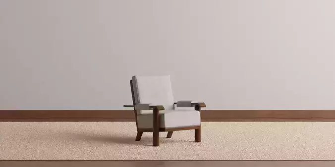 Upholstered Mid-century Leather Armchair