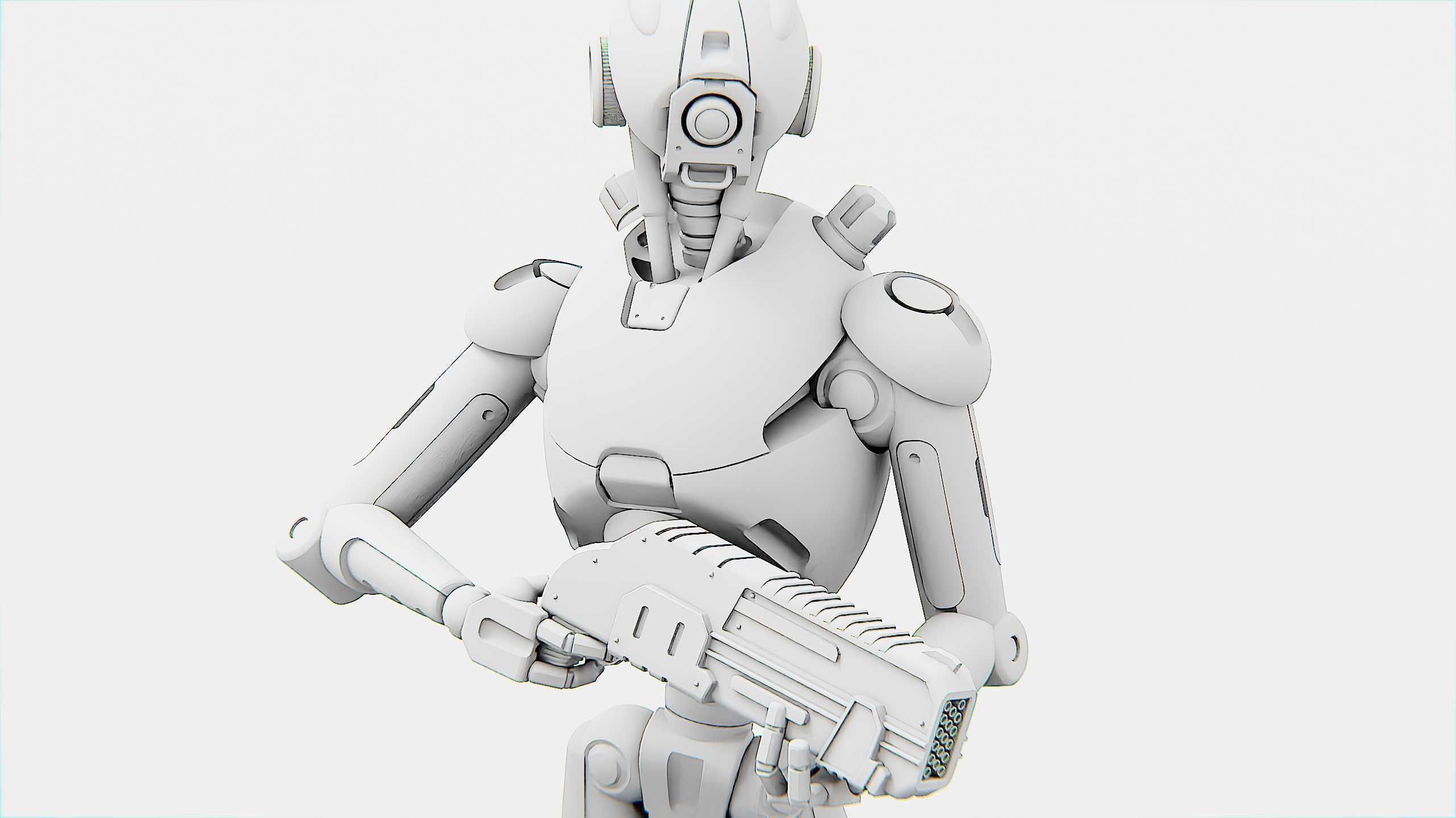 BATTLE DROID X-5000 Rigged for Unreal Engine - Unity - MIXAMO 3D model_34