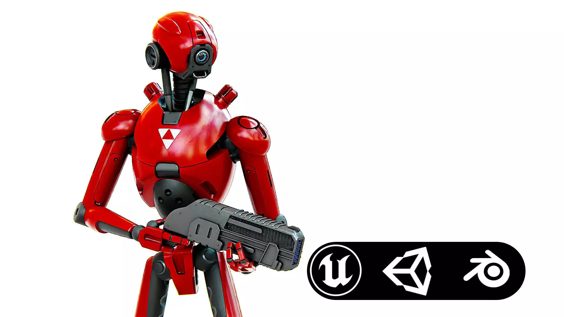 BATTLE DROID X-5000 Rigged for Unreal Engine - Unity - MIXAMO 3D model_0