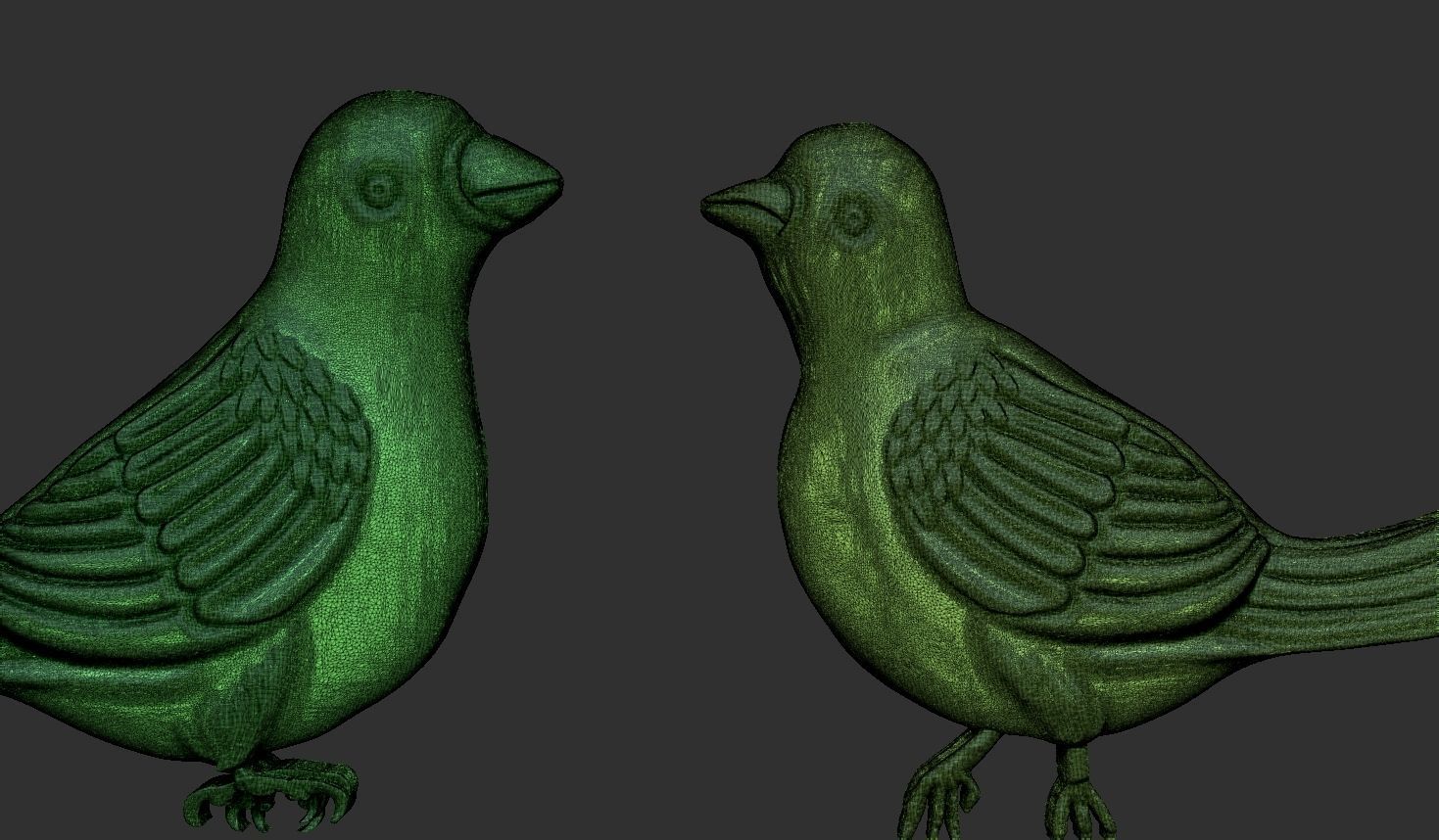 Three birds 3D print model_8