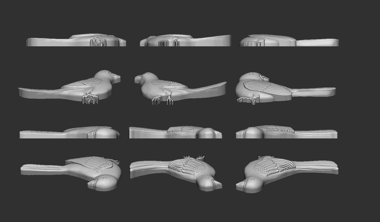 Three birds 3D print model_9