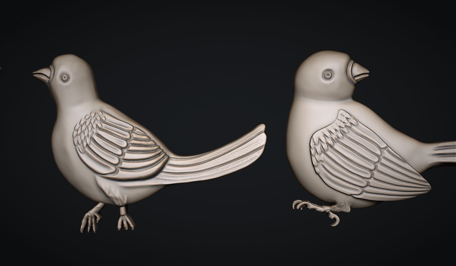 Three birds 3D print model_4