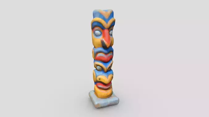 Totem Pole 3 Low-poly 3D model