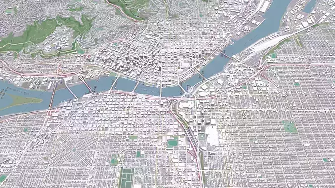 Cityscape Portland USA 3D model
