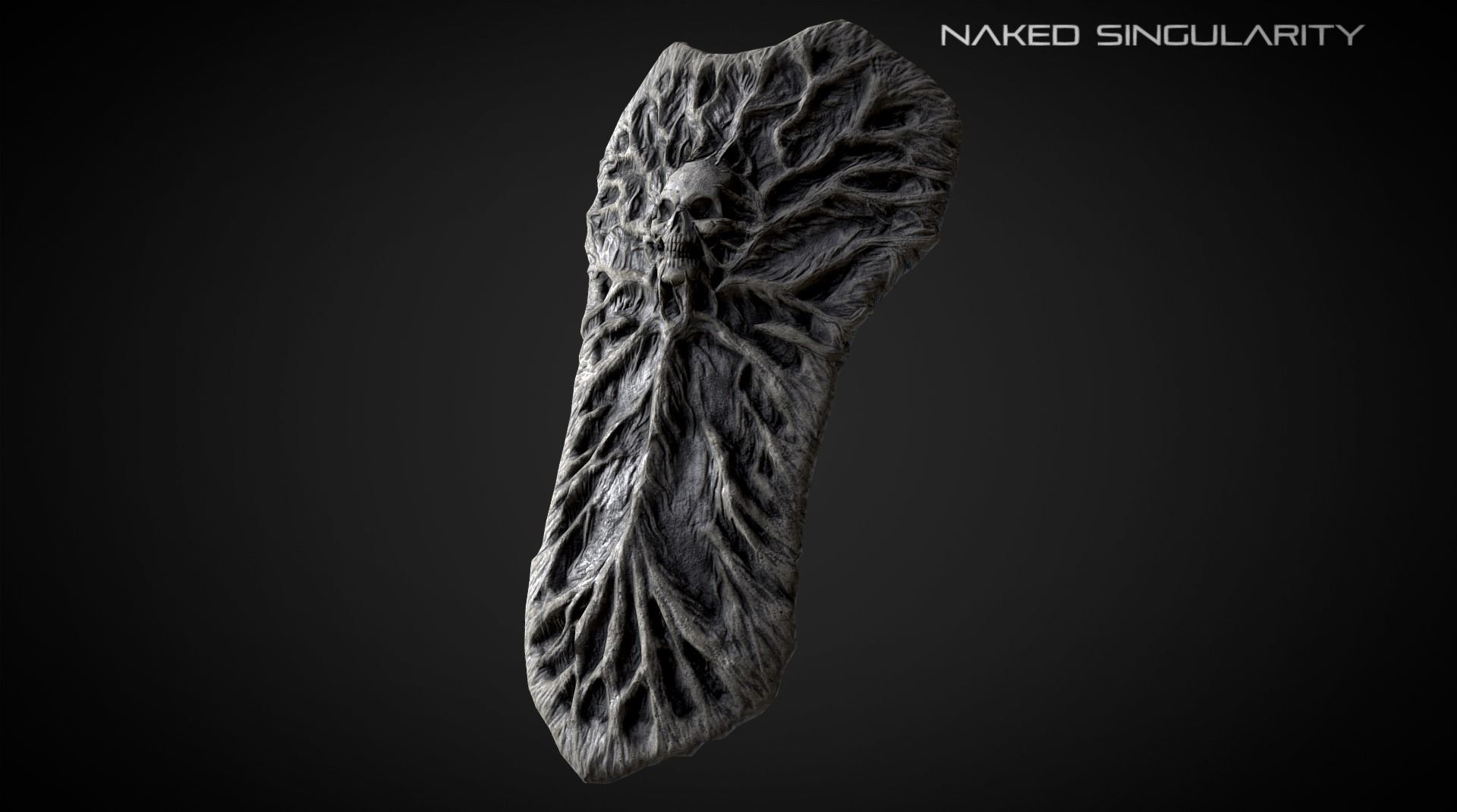 Skull greatshield - Medieval dark fantasy weapon Low-poly 3D model_6