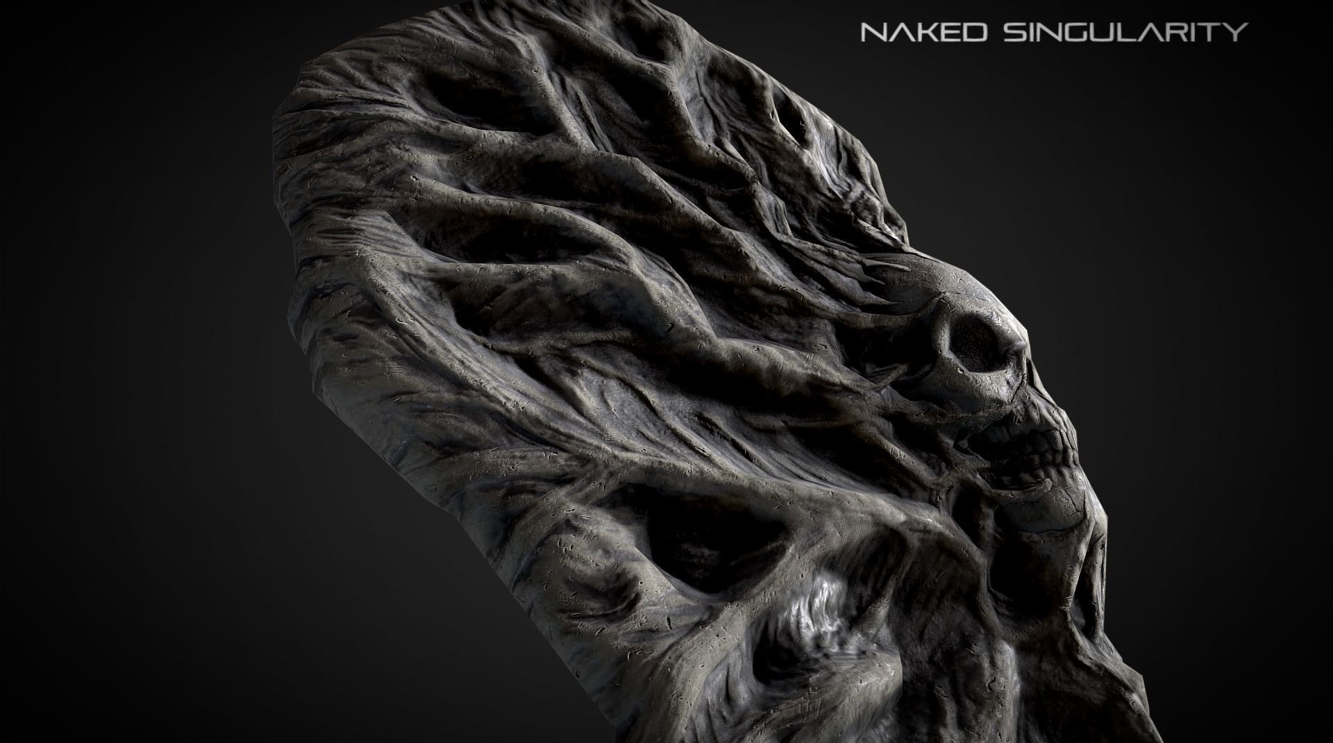 Skull greatshield - Medieval dark fantasy weapon Low-poly 3D model_3