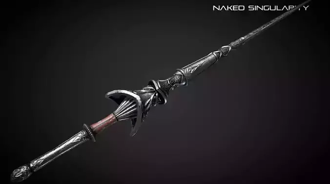 Royal Lance - Medieval dark fantasy weapon Low-poly 3D model