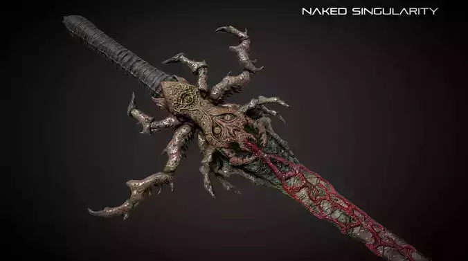 Insect queen sword - Dark fantasy weapon Low-poly 3D model
