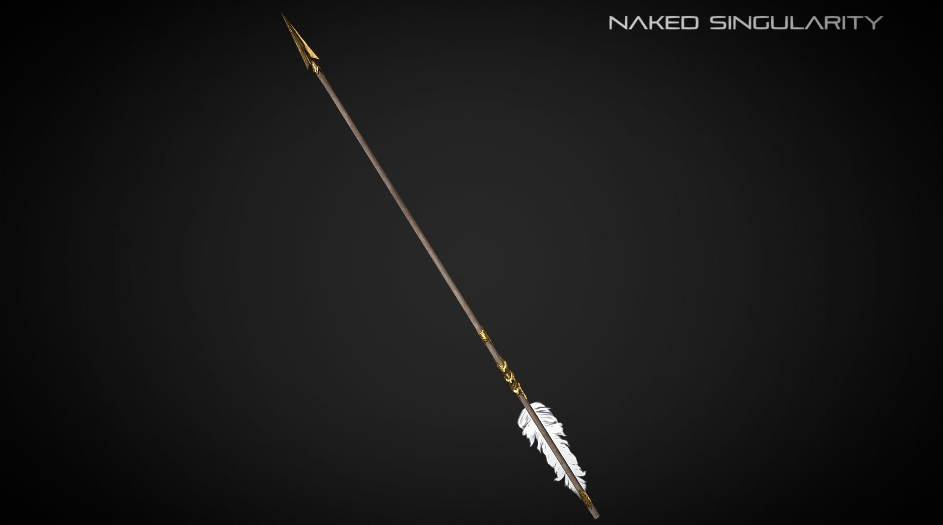 Golden Phoenix Bow Low-poly 3D model_7